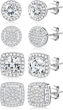 4 Paia Orecchini Argento 925