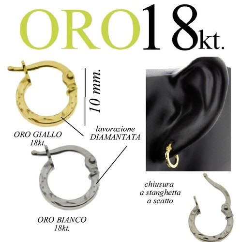 Orecchini uomo donna oro 18kt - oro,