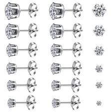 6 Paia Orecchini Uomo Diamante